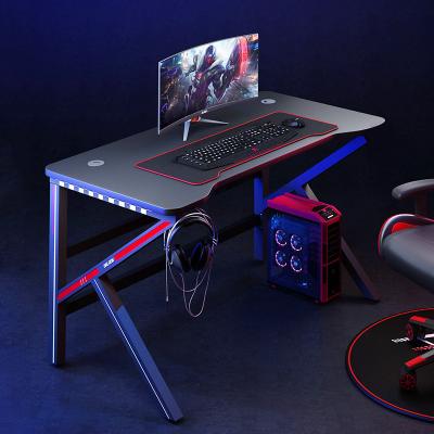 China (Size) 2021 Adjustable Advanced E-sports Zhuo LED Light Tray New Design E-sports Desk PC Computer Desk for sale