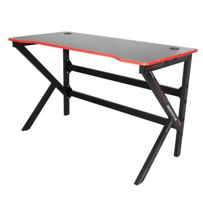 China Other Hot Sale 2021 Gaming Desktop Computer Table Computer Retail Used Black And Red MDF Physical Channels Table K Shape Desk for sale