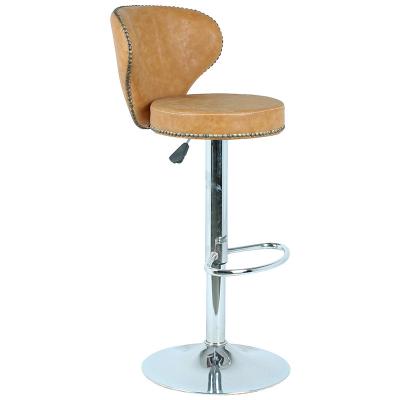 China 360 Degree Rotating Swivel Upholstered Bar Stools Swivel Counter High Stools With Back for sale