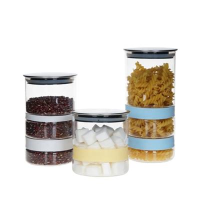 China Freshness Preservation Food Storage Borosilicate Glass Jar With Silicone Cover for sale