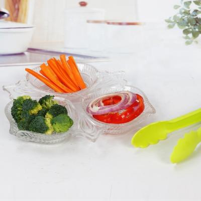 China New Design Fruit Dish Stocked Clear Glass Dish for sale