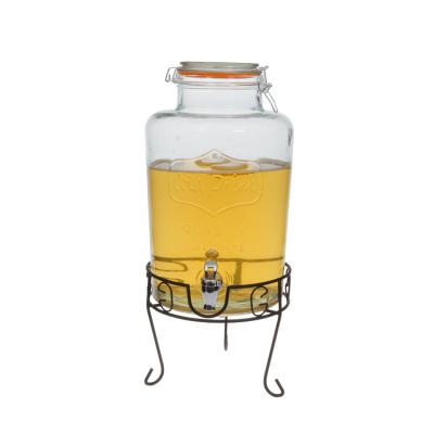 China Sustainable Glass Cold Beverage Dispenser With Lock Lid for sale