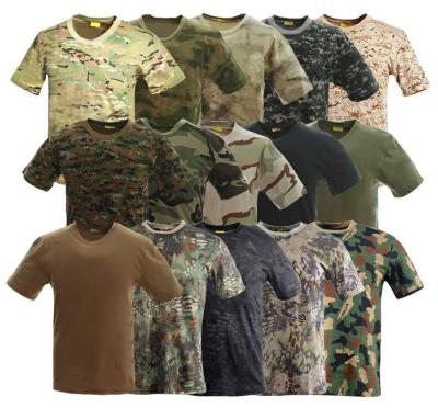 China Breathable Military Polychromatic Pure Cotton Tank Top T-shirt Summer Outdoor Sports Color Camouflage Camouflage Army Tactical T-Shirt for sale