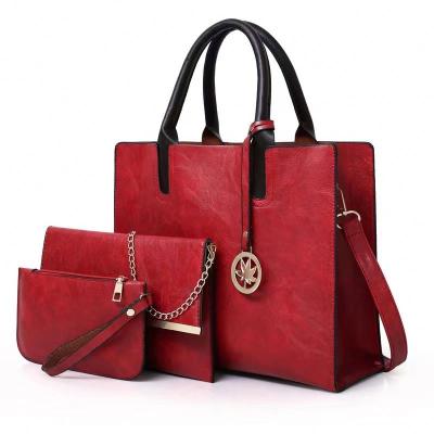 China 2023 Lady Designer Fashion Women's Leather Handbag Sets Famous Shoulder Luxury Famous Purse Ladies Girls Sets Bags Handbags For Women for sale