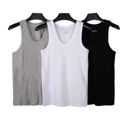 China Anti-Wrinkle Men's Pure Cotton Vest Sports Cotton Slim Body Breathable Sweat Absorption Inside Sleeveless Obstacle Support I-Shaped Vest for sale