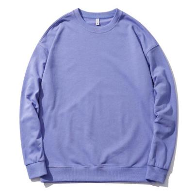 China Anti-wrinkle spring 2021 new version men's smog lovers blue sweatershirt loose balanced pure color long sleeve men's sweaters customize for sale