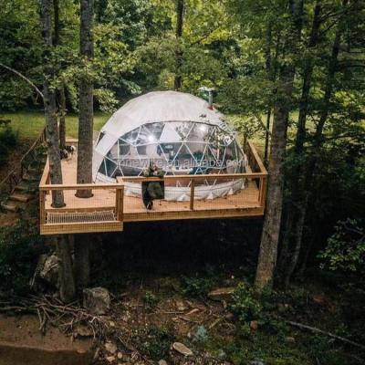 China Camouflage/field play PVC fabric 6m factory price camping geodesic dome good quality luxury glamping tent for resort with beach desert jungle for sale