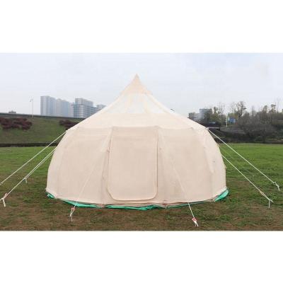 China UV-resistant 4M 5M tourists outdoor camping yurt canvas cotton oxford lotus tent luxury bell tent 4M 5M for outdoor family camping for sale