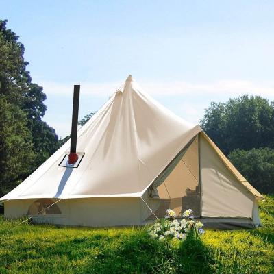 China Waterpoof Design Canvas Bell Tent 3000+ Door Outdoor Canvas Bell Tent 3M 4M 5M 6M 7M New Two Door For Sale for sale