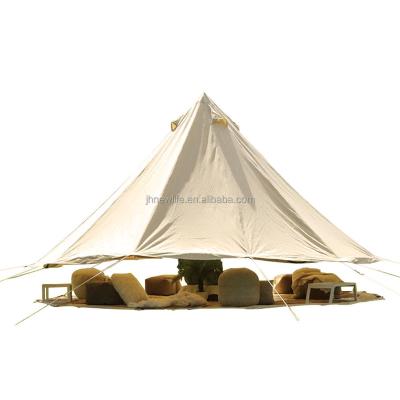 China Custom Waterproof UV 7m Bell Tent Cotton Canvas Resistance Safari Glamping Tent Camping 3m 4m 5m 6m Camouflage/Field Play for sale