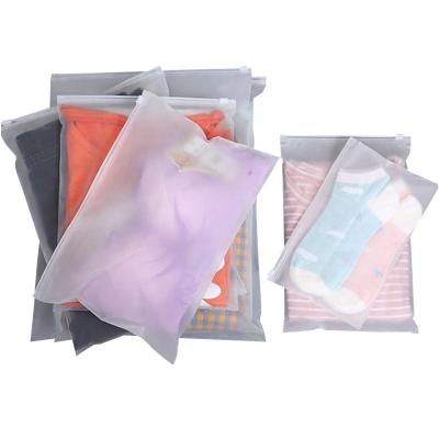 China Recyclable PE Scrub Clothing Sealed Zipper Packaging Bag Underwear Jars Plastic Clothes Storage Logo Custom for sale