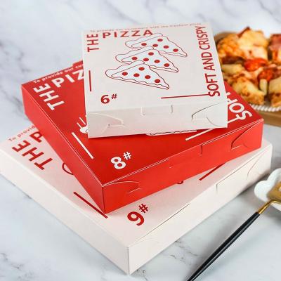 China Diy Corrugated Baking Disposable Takeout Box Custom Logo Recyclable Pizza Packing Box Multi-size Pizza Food Packaging Box for sale