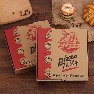 China Recyclable Pizza Catering Box Diy Logo Custom Corrugated Pizza Packaging Disposable Baking Packaging Box for sale