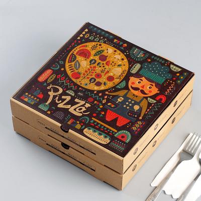 China Disposable Baking Packaging Box Diy Logo Custom Recyclable Pizza Catering Box White Card Packaging Box Pizza for sale