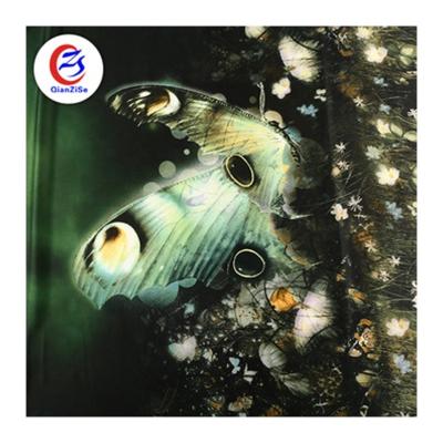 China Dark Green Anti-Static Butterfly Polyester Shine Matte Mini Satin Fabric Digital Printing Manufacturer for sale