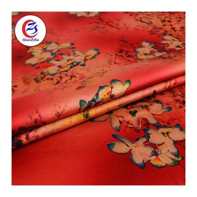 China Popular Factory Price Satin Silk Material Shrink-Resistant Woven Floral Printed Fabric for sale