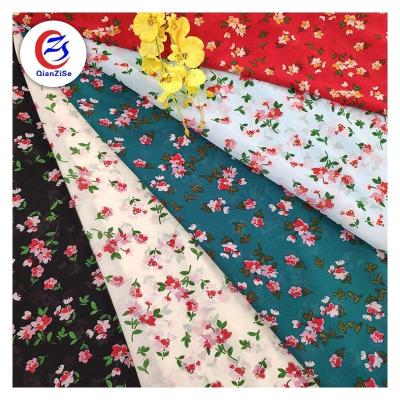 China Chiffon Polyester Anti-Static Blouse Borders Both Side Goods Printed Ready Fabrics For Clothing for sale