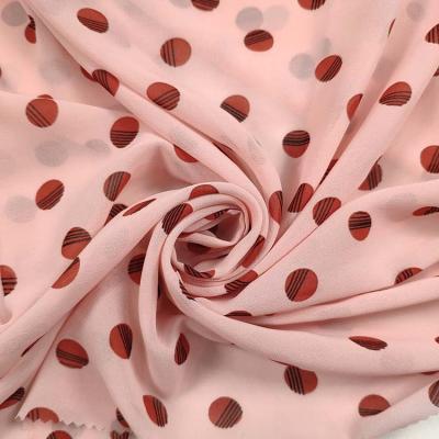 China Anti-Static Dots Design Dress Printing Bead Chiffon Digital Ready Fabric Stock Lot Of Goods for sale