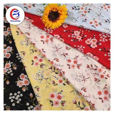 China 2021 Indonesia Soft Chiffon Simple Anti-static Printed Floral Fabric For Clothing for sale