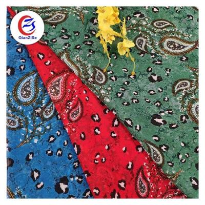 China Anti-Static Custom Designs Polyester Digital Satin Paisley Silk Print Fabric By The Yard For Dress Fabric for sale