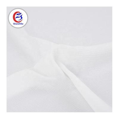 China Breathability Comfortability Chiffon Solid Dyed White Fabric Wedding Plain Fabrics For Abaya for sale