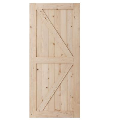 China 36in x 84in Modern Sliding Wood Barn Door Perforated Ready to Assemble, DIY Unfinished Solid Hemlock Wood Panels Slab for sale