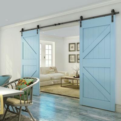 China Modern Factory OEM Custom Interior Colorful Painting Sliding Barn Doors for sale