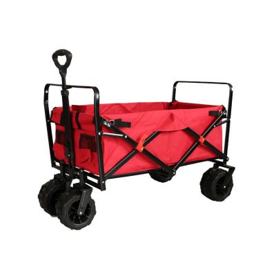 China Transoprt Hand Cart For Travel Transport Camping Carts Outdoor Extendable Handle Collapsible Folding Cart With Brakes for sale