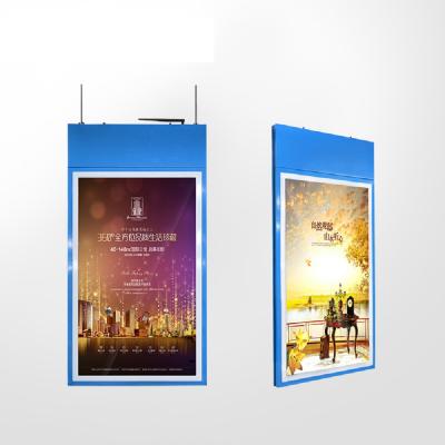 China Indoor Window Display Advertising Display Screen Hanging Mount Double Screen Ads Player Indoor Advertising Display Screen for sale