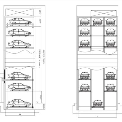 China Puzzle Automatic Parking System Self-parking Equipment Vertical Lifting Multi Floors 12-50 Three-Dimensional Parking System for sale