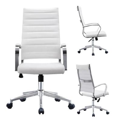 China Executive Chair Designer Executive High Back PU Boss Genuine Genuine Office White Luxury Leather Chair for sale