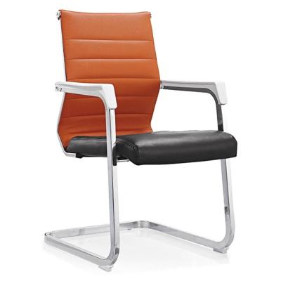 China Executive Orange Arm Rest Waiting Room Back Office Chair Executive Office Chair PP Leather Chair for sale