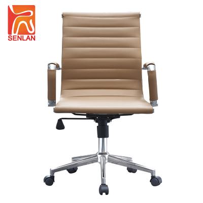 China (Height) Ergonomic D823-3B Executive Office Adjustable Low Back Tan Leather Swivel Chair for sale