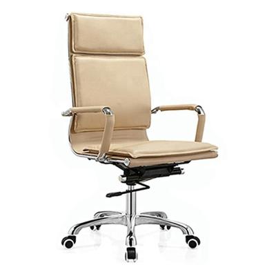 China Boss Adjustable Tan Leather Single Swivel Mechanism Swivel Chair Swivel Office (Height) Office Chair for sale