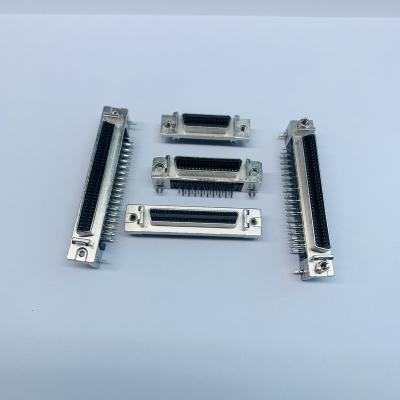 China SCSI Zinc Alloy Slot Type SCSI HPDB Right Angle DIP Connector Solder Connector PCB Male Female Socket for SCSI Panel for sale