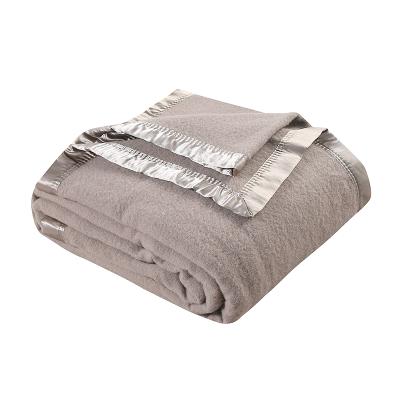 China 100% Virgin Australian Heavy Wool Blanket Military Anti-Pilling Blanket Hotel Blanket for sale