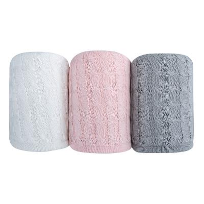 China Anti-pilling Double Layered Extra Warm Stripe Baby Blanket With Faux Sherpa Scratching Winter Baby Blanket for sale