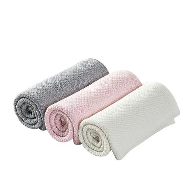 China NEW DESIGN 100% NATURAL COTTON KNITTED BABY SHAWL NEWBORN BABY BLANKET for sale