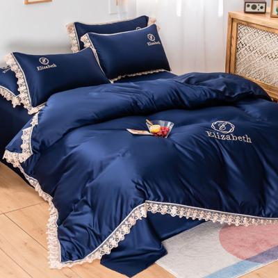 China Double Queen King Anti-Static Comforter Warm Single Bed Linen Set 100% Silk Single Pattern 4 Pcs Sheet Set Bedding for sale