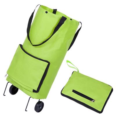 China Oxford Logo Reusable High Capacity Trolley High Quality Custom Supermarket Trolley Foldable Lightweight Foldable Shopping Trolley Bag for sale