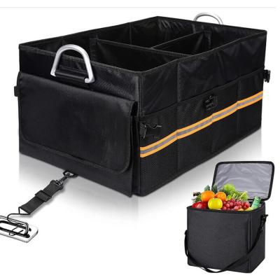 China 2021 Sports Car Accessories Factory Supply Folding Car Trunk Organizer With Cooler Bag for sale