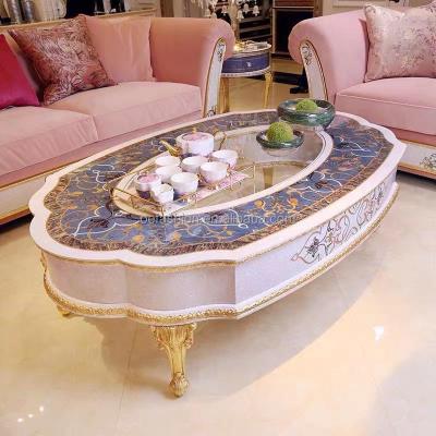 China OE-FASHION Eco-friendly Living Room Furniture Luxury Coffee Table Wooden Top Center Table for sale