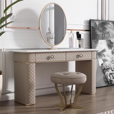 China OE-Fashion Small Apartment INS Makeup Table Cabinet Solid Wood Net Red Dressing Table with Mirror and Stool for sale