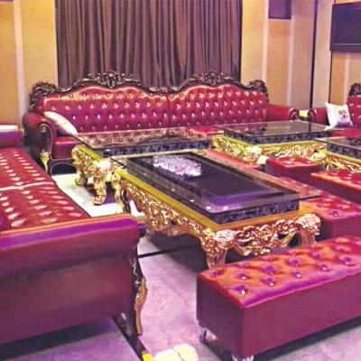 China BAR SET OE-FASHION customized luxury european style red leather sofa for night club furniture for sale