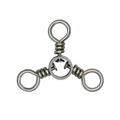 China Wholesale Process Snaps Electroplating Fishing Swivels Tackle Accessories Connector Three Barrel 3 Way Swivel Fishing for sale