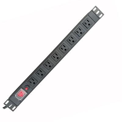 China American Style 15A 125V USA 1U 19 Ways 19 Inch Plug 8 Power Rackmount PDU X-8US-16-1.0 for sale