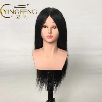 China Cosmetology Mannequin Heads 100% human hair training head natural black training head for hair school and beauty salon for sale