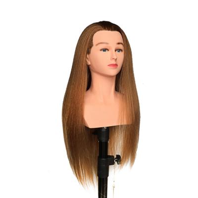 China Cosmetology Mannequin Heads Pretty Mannequin Head With Shoulder Mannequin Training Head With Mixed Hair Training Head With Shoulder for sale