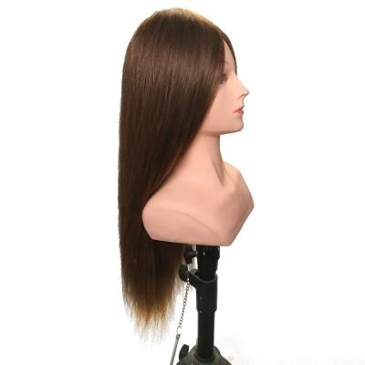 China Cosmetology Mannequin Heads Human Hair Realistic Dummy Doll Head With Real Eyes Mannequin Head With Shoulder Training Head Mannequin Of Natural Hair for sale