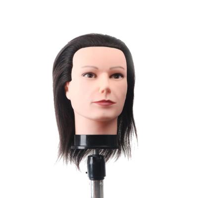 China Cosmetology Mannequin Heads Salon Equipments 100% Human Hair Men Mannequin Head Barber Training Hairdressing Doll Head for sale